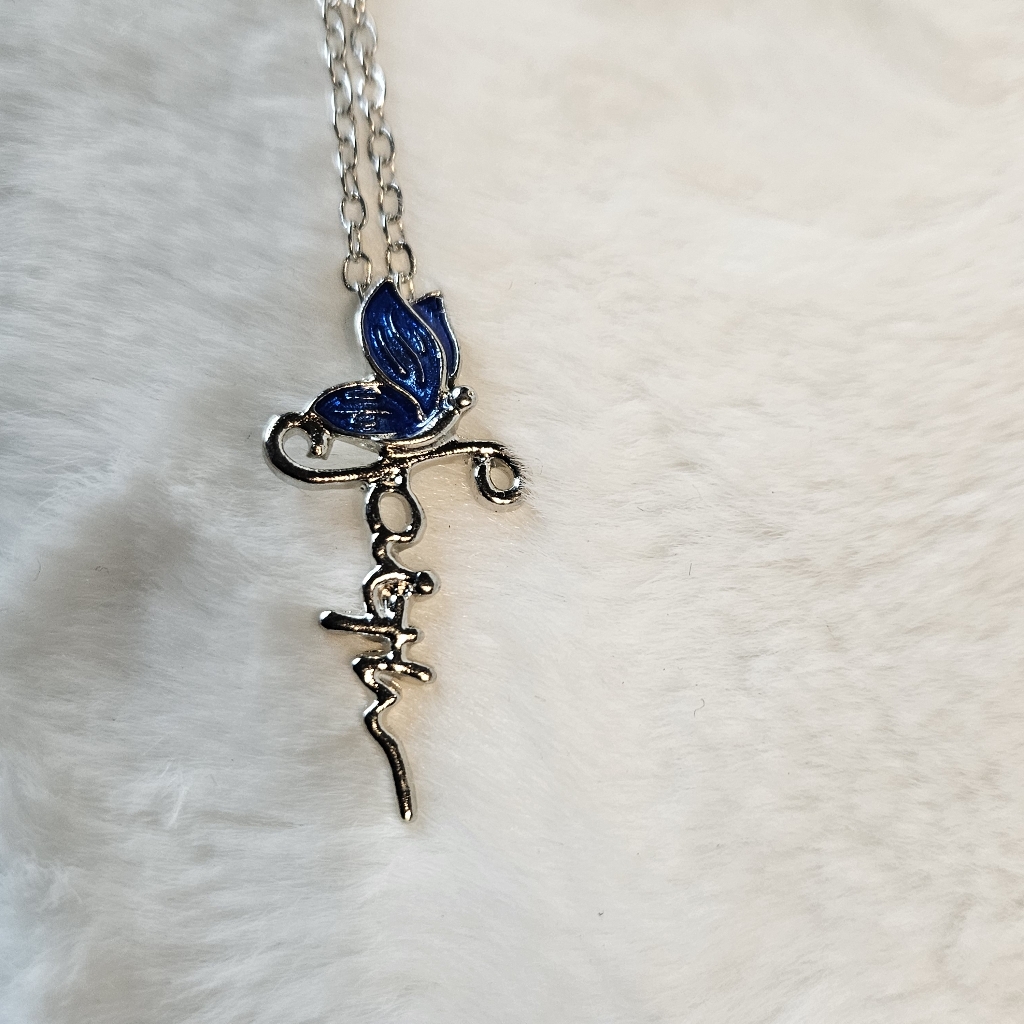 Silver Butterfly Faith Pendant